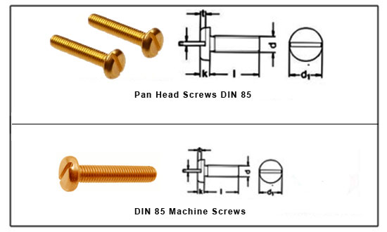 Pan Head Screws DIN 85 Pan Head Screws DIN 85